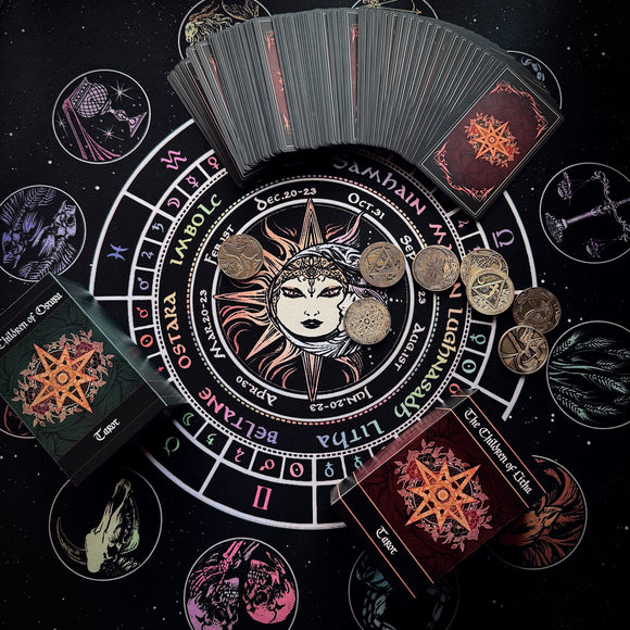 Radiant Astrology Divination Mat & Decan Wheel (Medium: 22”x22”)