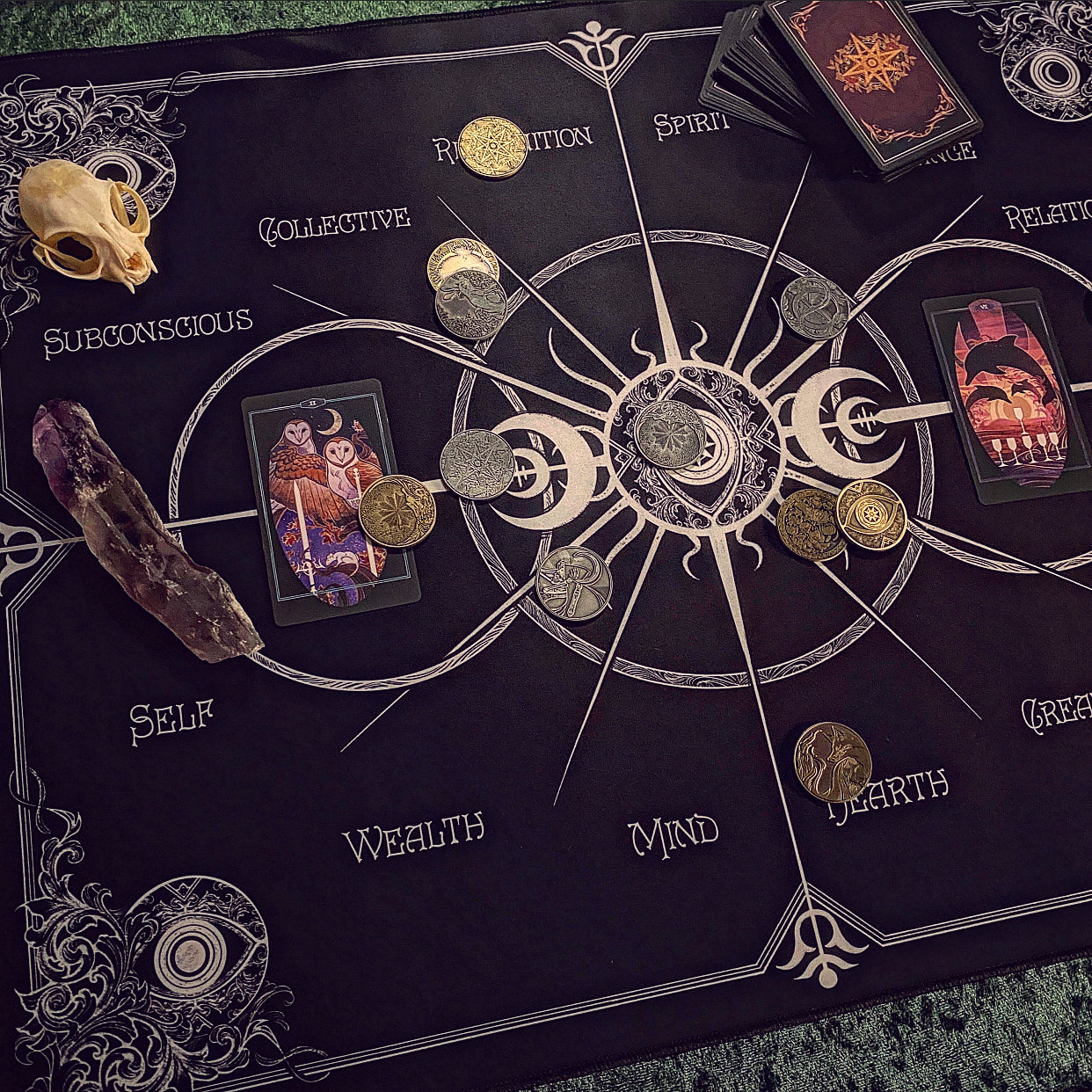 Divination Mat - Charm Casting w/ Instructions (Large: 30”x22