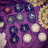 Gemstone Astrology Dice (Set of 3, 12-sided divination dice)