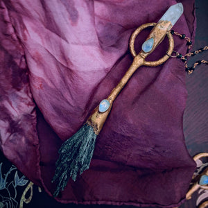 Fly the Midnight Sky - Black "Broom" Kyanite Talisman Necklaces