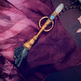 Fly the Midnight Sky - Black "Broom" Kyanite Talisman Necklaces