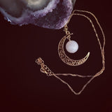 Crescent Gemstone Necklace