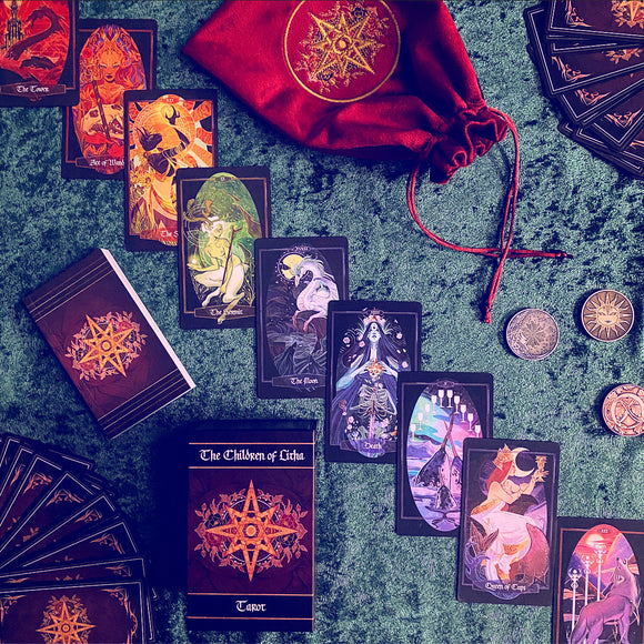 Children of Litha tarot card deck & book set- BLACK EDITION